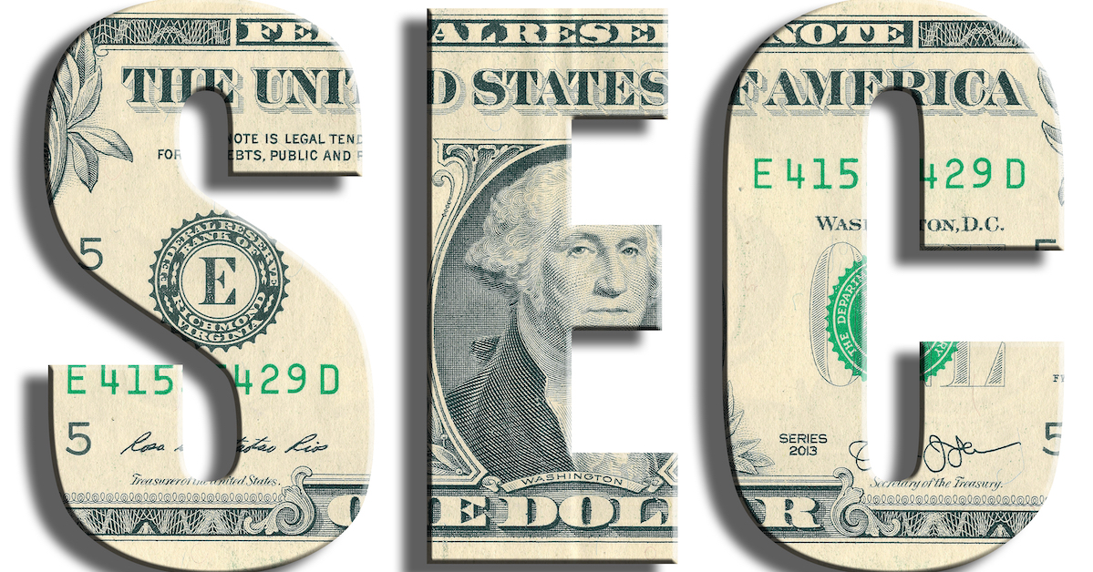 SEC letters superimposed with dollar bill | Colling Gilbert Wright